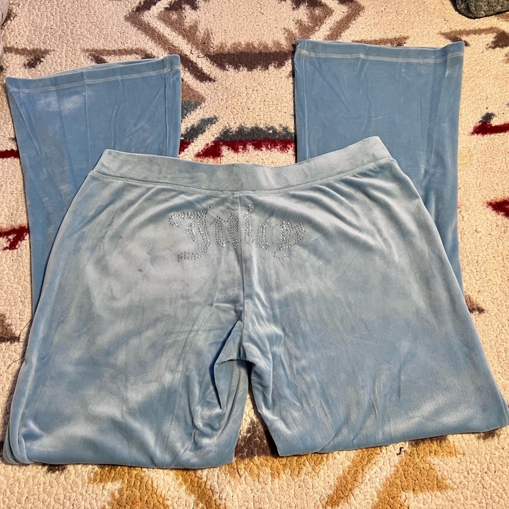 Juicy Couture Velour Tracksuit Pants w/ Rhinestone Logo